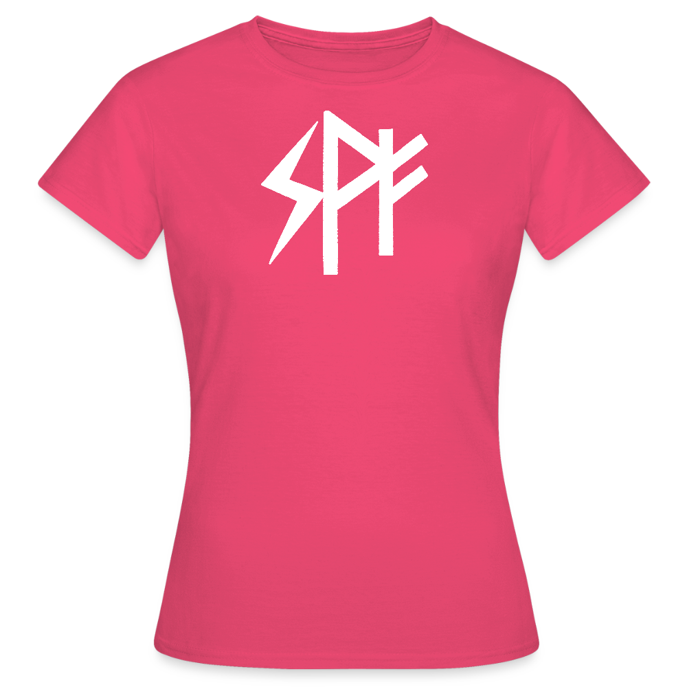 Lichtlinie – Frauen T-Shirt mit Runen ᛋ ᚹ ᚠ weiß - Azalea