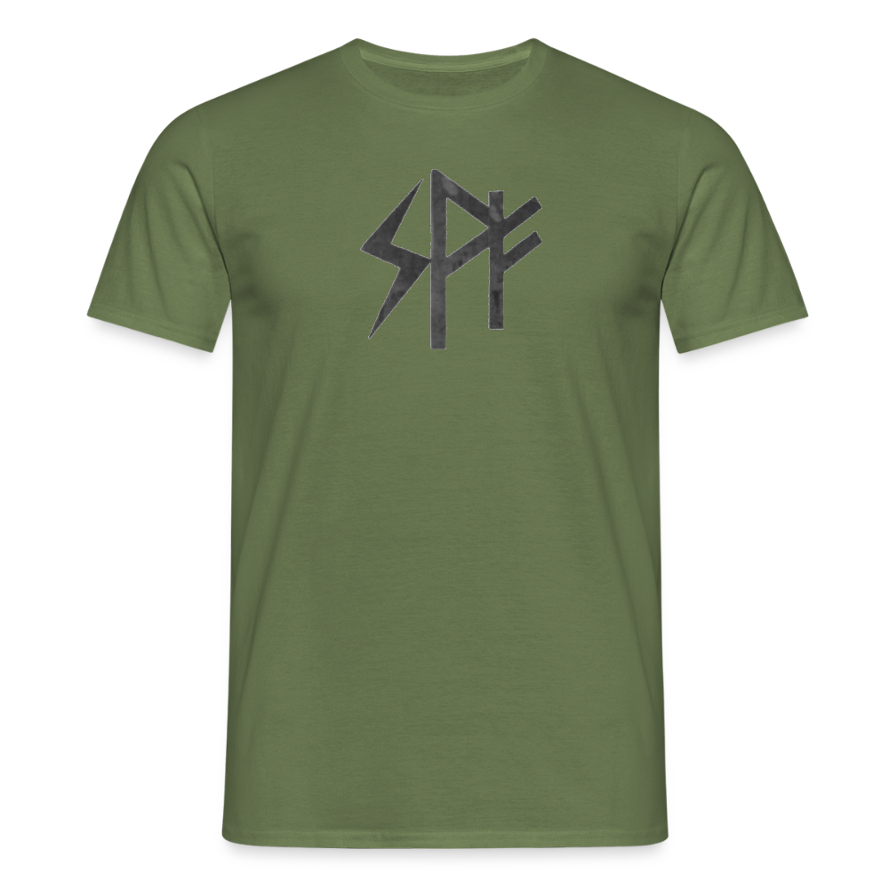 Morgenkraft – Runen T-Shirt ᛋ ᚹ ᚠ  Stein - military green