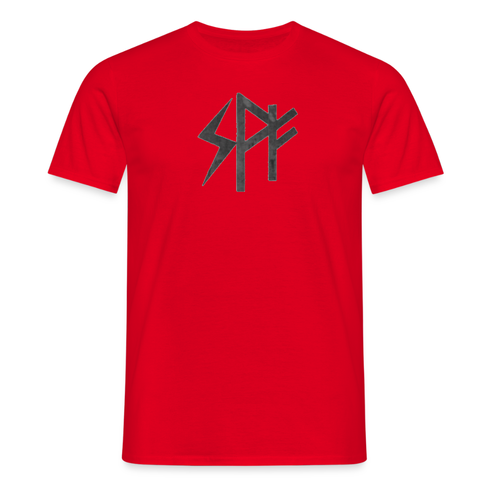 Morgenkraft – Runen T-Shirt ᛋ ᚹ ᚠ  Stein - red