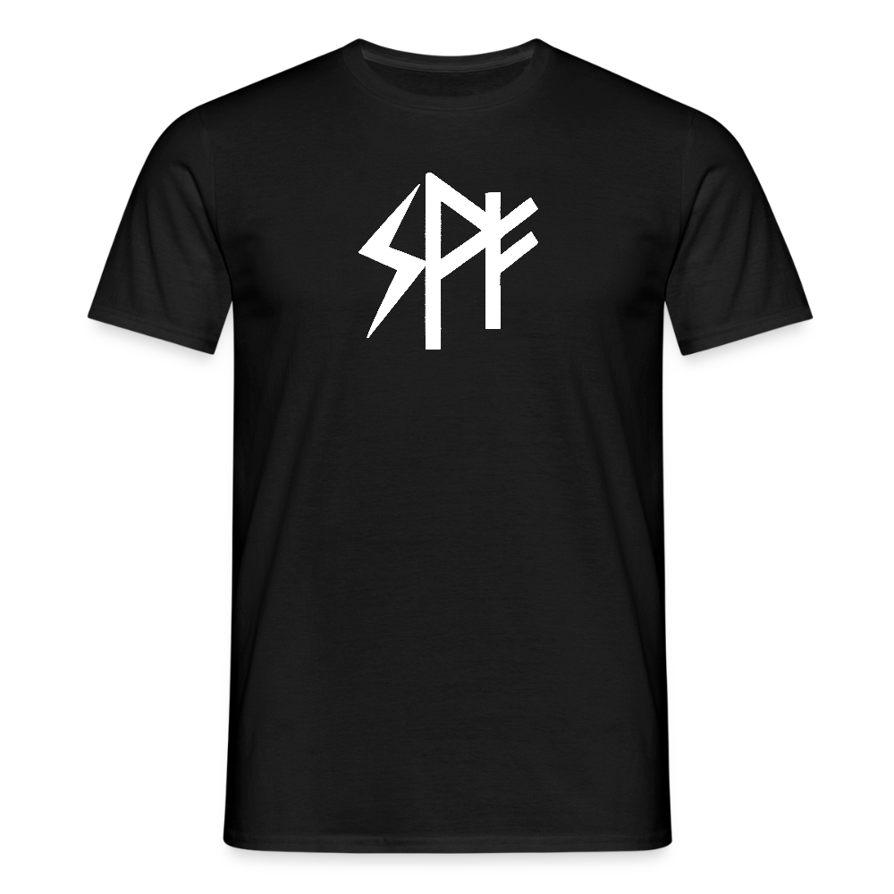 Morgenkraft – Runen T-Shirt ᛋ ᚹ ᚠ schwarz/weiss - black