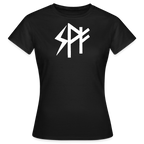Lichtlinie – Frauen T-Shirt mit Runen ᛋ ᚹ ᚠ weiß - Schwarz