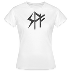 Lichtlinie – Frauen T-Shirt mit Runen ᛋ ᚹ ᚠ Stein - white