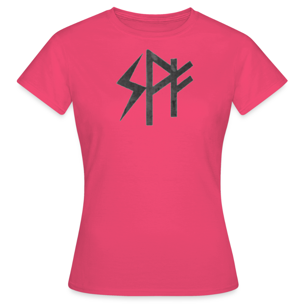 Lichtlinie – Frauen T-Shirt mit Runen ᛋ ᚹ ᚠ Stein - azalea