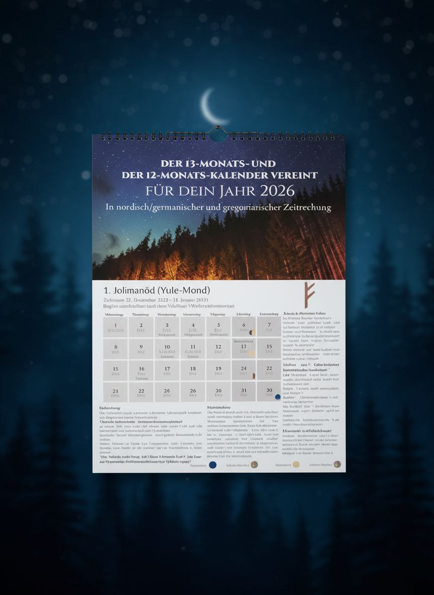 Germanischer 13-Monats-Kalender 2026 – mit integriertem 12-Monats-Kalender